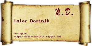 Maler Dominik névjegykártya